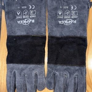 Rapicca Welding Snake Animal Control Gloves EN420 EN388 EN407 Gray & Black Sz 16